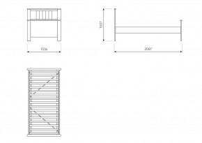 2.08.04.050.15 САГА кровать одинарная 90х200 серая/ясень в Агрызе - agryz.ok-mebel.com | фото 3