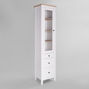 2.08.07.120.14 САГА шкаф с витриной 50 белый/ясень RU в Агрызе - agryz.ok-mebel.com | фото