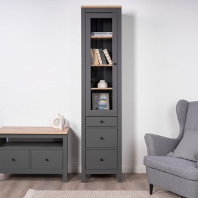 2.08.07.120.15 САГА шкаф с витриной 50 серый/ясень RU в Агрызе - agryz.ok-mebel.com | фото 3