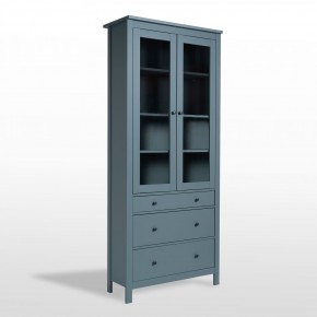 2.08.07.130.6 САГА шкаф с витриной 90 темно-бирюзовый RU в Агрызе - agryz.ok-mebel.com | фото