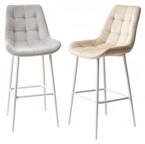Барный стул ХОФМАН, цвет H-09 Светло-серый, велюр / белый каркас М-City в Агрызе - agryz.ok-mebel.com | фото 5