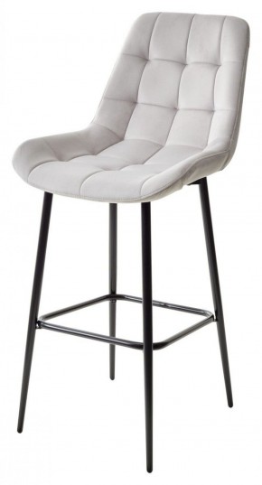 Барный стул ХОФМАН, цвет H-09 Светло-серый, велюр / черный каркас М-City в Агрызе - agryz.ok-mebel.com | фото 1
