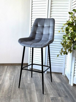 Барный стул ХОФМАН, цвет H-14 Серый, велюр / черный каркас М-City в Агрызе - agryz.ok-mebel.com | фото 3