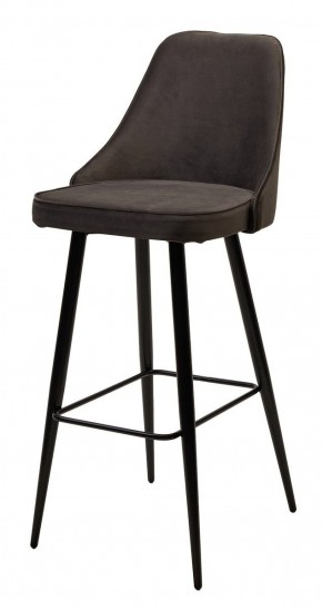 Барный стул NEPAL-BAR ГРАФИТ #14, велюр/ черный каркас (H=78cm) М-City в Агрызе - agryz.ok-mebel.com | фото