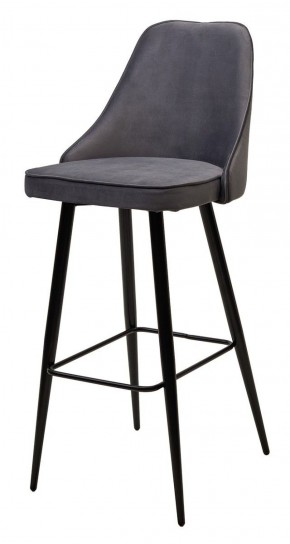 Барный стул NEPAL-BAR СЕРЫЙ #27, велюр/ черный каркас (H=78cm) М-City в Агрызе - agryz.ok-mebel.com | фото
