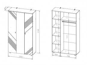 БАЙКАЛ Шкаф трехстворчатый (Графит/Дуб золотой) в Агрызе - agryz.ok-mebel.com | фото 3