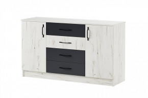 БЕАТРИС Комод К1400 (дуб крафт белый/антрацит) в Агрызе - agryz.ok-mebel.com | фото 2