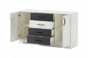 БЕАТРИС Комод К1400 (дуб крафт белый/антрацит) в Агрызе - agryz.ok-mebel.com | фото 3