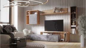 ДАЛЛАС Гостиная (модульная) цемент темный в Агрызе - agryz.ok-mebel.com | фото