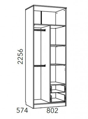 Детская Фанк Шкаф для одежды с ящиками НМ 014.07 М в Агрызе - agryz.ok-mebel.com | фото 3