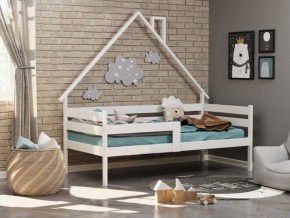 Детская кровать-домик из массива березы Соня-2 (800*1600) Белый/Лак в Агрызе - agryz.ok-mebel.com | фото