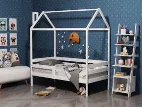 Детская кровать-домик из массива березы Соня-6 (800*1600) Белый/Лак в Агрызе - agryz.ok-mebel.com | фото