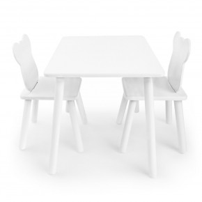 Детский комплект стол и два стула Мишка Rolti Baby с накладкой Алфавит (белая столешница/белое сиденье/белые ножки) в Агрызе - agryz.ok-mebel.com | фото 2