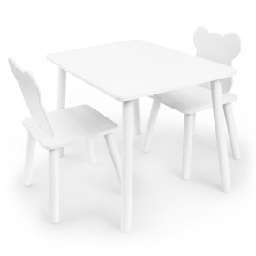 Детский комплект стол и два стула Мишка Rolti Baby с накладкой Алфавит (белая столешница/белое сиденье/белые ножки) в Агрызе - agryz.ok-mebel.com | фото 3