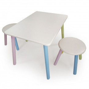 Детский комплект стол и два табурета круглых  (Белый, Белый, Цветной) в Агрызе - agryz.ok-mebel.com | фото 2