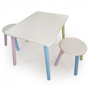 Детский комплект стол и два табурета круглых с накладкой Космос  (Белый, Белый, Цветной) в Агрызе - agryz.ok-mebel.com | фото 3