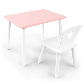 Детский комплект стол и стул «Корона» Rolti Baby (розовый/белый, массив березы/мдф) в Агрызе - agryz.ok-mebel.com | фото