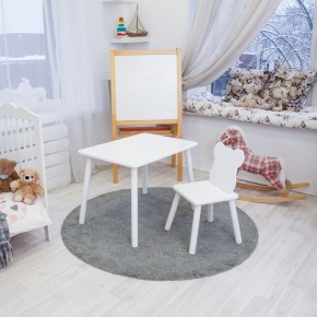 Детский комплект стол и стул «Мишка» Rolti Baby (белый/белый, массив березы/мдф) в Агрызе - agryz.ok-mebel.com | фото 2
