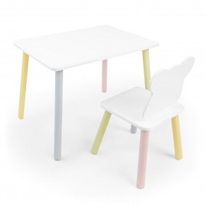 Детский комплект стол и стул «Мишка» Rolti Baby (белый/цветной, массив березы/мдф) в Агрызе - agryz.ok-mebel.com | фото