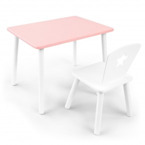 Детский комплект стол и стул «Звезда» Rolti Baby (розовый/белый, массив березы/мдф) в Агрызе - agryz.ok-mebel.com | фото