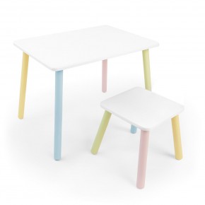 Детский комплект стол и табурет Rolti Baby (белая столешница/белое сиденье/цветные ножки) в Агрызе - agryz.ok-mebel.com | фото