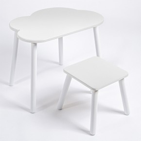 Детский комплект стол ОБЛАЧКО  и табурет Rolti Baby (белая столешница/белое сиденье/белые ножки) в Агрызе - agryz.ok-mebel.com | фото