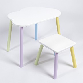 Детский комплект стол ОБЛАЧКО  и табурет Rolti Baby (белая столешница/белое сиденье/цветные ножки) в Агрызе - agryz.ok-mebel.com | фото