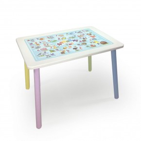 Детский стол с накладкой Алфавит (Белый/Цветной) в Агрызе - agryz.ok-mebel.com | фото