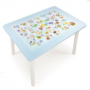 Детский стол с накладкой Алфавит  (Голубой/Белый) в Агрызе - agryz.ok-mebel.com | фото 1