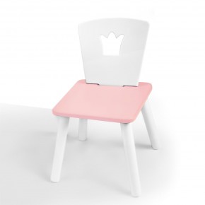 Детский стул Корона (Белый/Розовый/Белый) в Агрызе - agryz.ok-mebel.com | фото