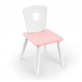 Детский стул Rolti Baby «Корона» (белый/розовый/белый, массив березы/мдф) в Агрызе - agryz.ok-mebel.com | фото 1
