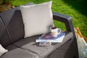 Диван пластиковый Корфу Макс (Corfu love seat max) коричневый в Агрызе - agryz.ok-mebel.com | фото 3