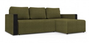 Диван угловой Алиса 3 Shaggy GREEN - TEOS BLACK в Агрызе - agryz.ok-mebel.com | фото