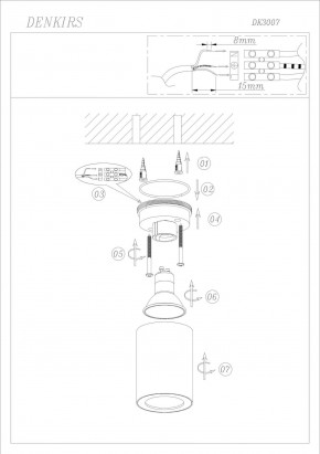 DK3007-WH Накладной светильник влагозащ., IP 44, 15 Вт, GU10, белый, алюминий в Агрызе - agryz.ok-mebel.com | фото 4