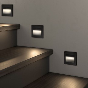 DK3050-BK Светильник встраиваемый в стену, IP 20, LED 3000, 1 Вт, черный пластик в Агрызе - agryz.ok-mebel.com | фото 3