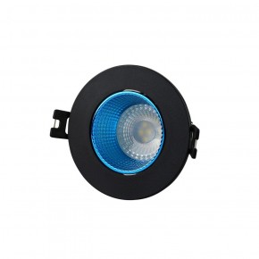 DK3061-BK+СY Встраиваемый светильник, IP 20, 10 Вт, GU5.3, LED, черный/голубой, пластик в Агрызе - agryz.ok-mebel.com | фото