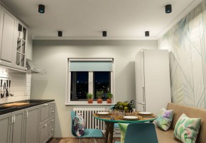 DK3090-BK+CY Светильник накладной IP 20, 10 Вт, GU5.3, LED, черный/голубой, пластик в Агрызе - agryz.ok-mebel.com | фото 2