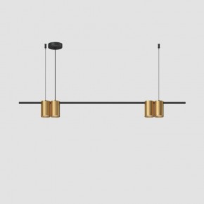 DK4061-BK+SG Подвесной светильник ORBIT, IP20, 4xGU10 LED до 15 Вт, черный + сатинированное золото, алюминий в Агрызе - agryz.ok-mebel.com | фото 2