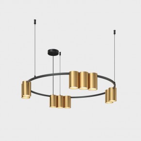 DK4065-BK+SG Подвесной светильник ORBIT , IP20, 10xGU10 LED до 15 Вт, черный + сатинированное золото, алюминий в Агрызе - agryz.ok-mebel.com | фото
