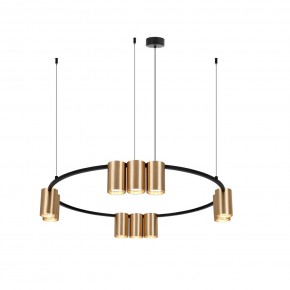 DK4065-BK+SG Подвесной светильник ORBIT , IP20, 10xGU10 LED до 15 Вт, черный + сатинированное золото, алюминий в Агрызе - agryz.ok-mebel.com | фото 3