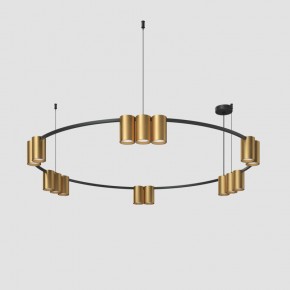DK4067-BK+SG Подвесной светильник ORBIT, IP20, 15xGU10 LED, до 15 Вт, черный + сатинированное золото, алюминий в Агрызе - agryz.ok-mebel.com | фото 2