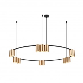 DK4067-BK+SG Подвесной светильник ORBIT, IP20, 15xGU10 LED, до 15 Вт, черный + сатинированное золото, алюминий в Агрызе - agryz.ok-mebel.com | фото 3