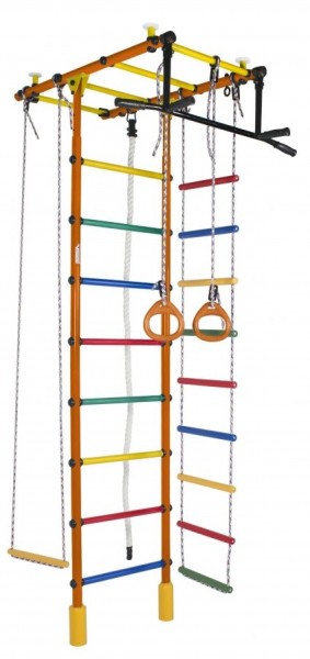 ДСК Атлант оранжевый радуга: турник, кольца, канат, трапеция, веревочная лестница в Агрызе - agryz.ok-mebel.com | фото