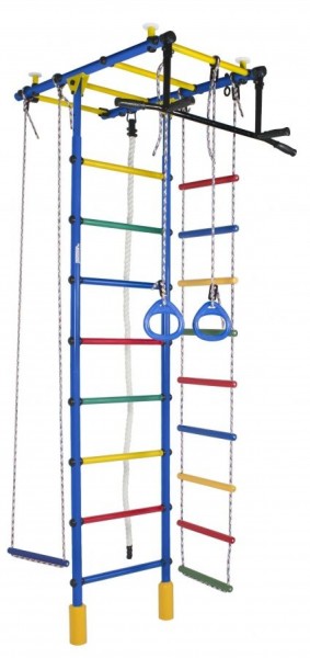ДСК Атлант цв.синий радуга: турник, кольца, канат, трапеция, веревочная лестница в Агрызе - agryz.ok-mebel.com | фото