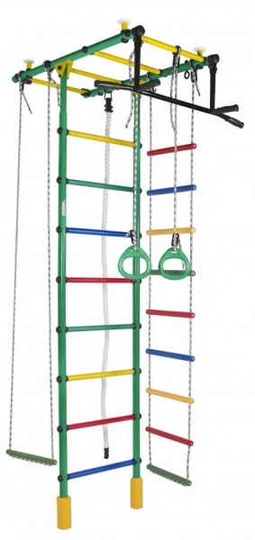 ДСК Атлант цв.зеленый радуга: турник, кольца, канат, трапеция, веревочная лестница в Агрызе - agryz.ok-mebel.com | фото