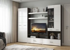 Гостиная Альфа МДФ (Венге/Белый глянец) в Агрызе - agryz.ok-mebel.com | фото 4