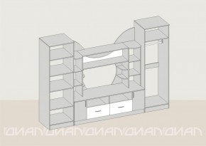 Гостиная Аллегро с 2 шкафами вариант-5 (Ясень светлый/тёмный) в Агрызе - agryz.ok-mebel.com | фото 2
