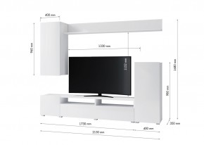 Гостиная Лира МДФ (Белый/Белый глянец) в Агрызе - agryz.ok-mebel.com | фото 3
