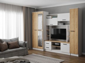 Гостиная СОЛО ЛДСП Белый /ЛДСП Дуб крафт золотой в Агрызе - agryz.ok-mebel.com | фото