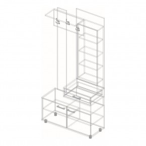 ГРАФ Вешалка с зеркалом ПРАВОЕ исполнение (темно серый) в Агрызе - agryz.ok-mebel.com | фото 2